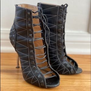 L.A.M.B open toe booties